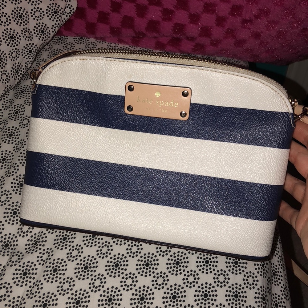Kate Spade navy & white crossbody purse